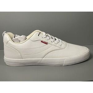 Levi's Shoes Mens Size 12 White Lance Perf UL Low Top Casual Sneakers Mono